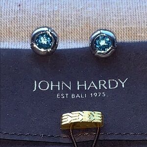 John Hardy bamboo blue topaz, stud earrings